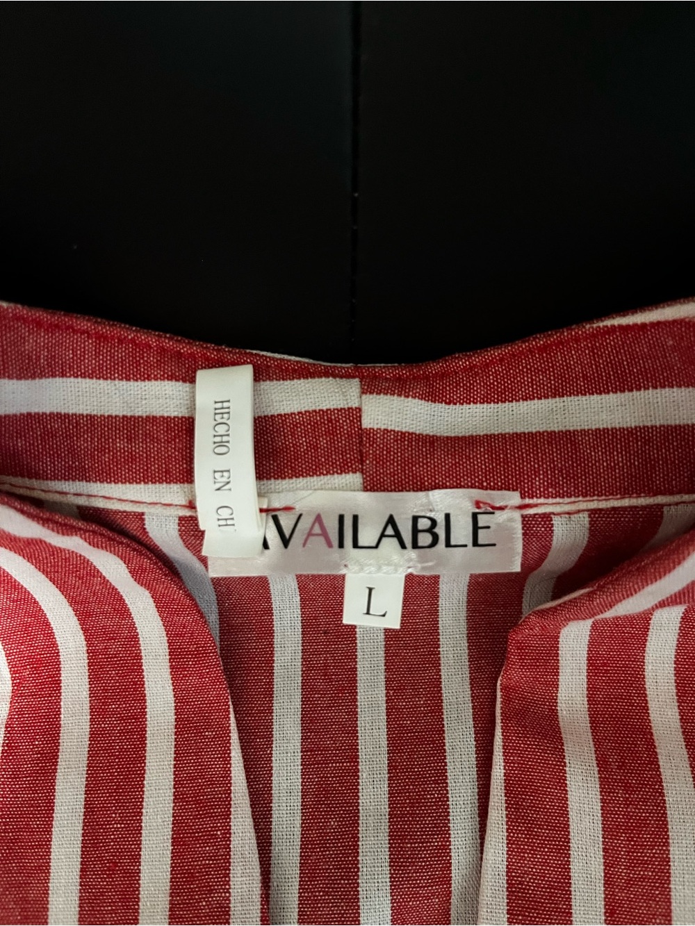 Red and White Striped Sleeveless Dress with Front Zip - Picture 6 of 8